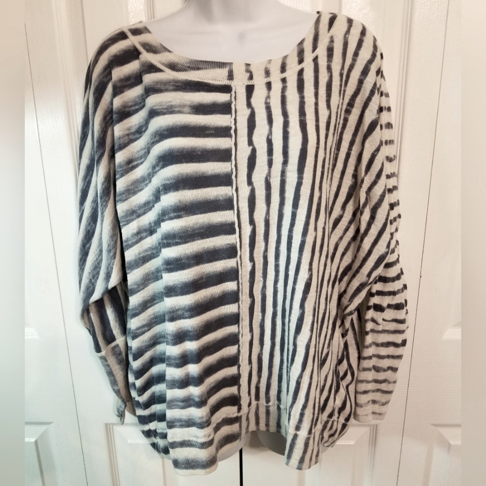 DKNY Striped Blue and cream Sweater